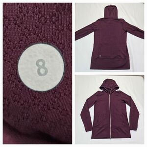 lululemon athletica Maroon Zip-Up Hooded Jacket